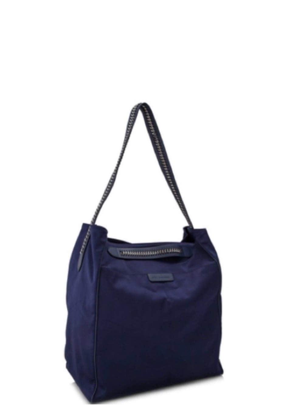 Stella McCartney Navy Blue Chain-Trim Hobo